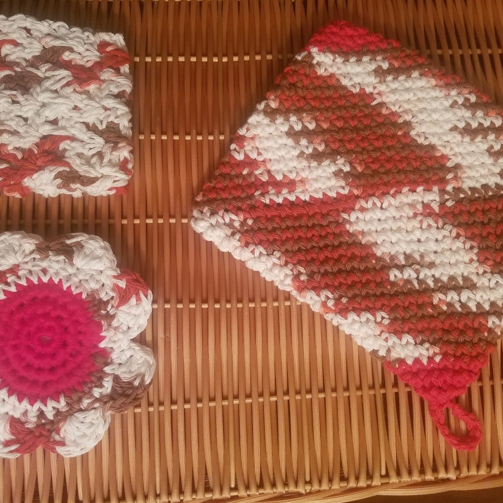 Crocheted 3 Piece Kitchen Scrubby Set